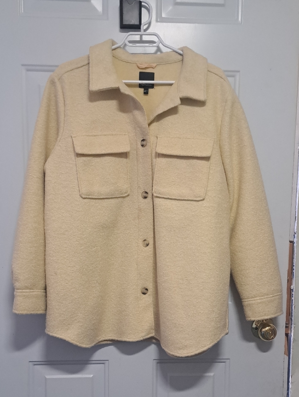 Reitmans Cream Button-Up Utility Shacket